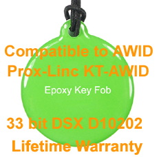 Proximity Epoxy Key Fob for AWID 33 bit DSX D10202 Compatible with KT-AWID Tag